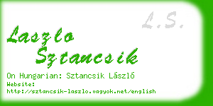 laszlo sztancsik business card